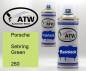 Preview: Porsche, Sebring Green, 260: 400ml Sprühdose + 400ml Klarlack - Set, von ATW Autoteile West.